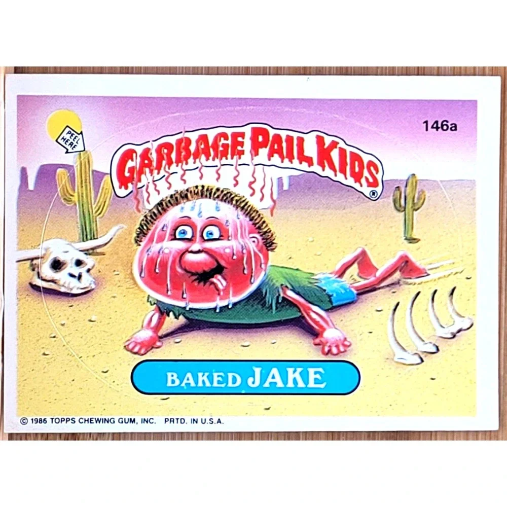 1986 TOPPS GARBAGE PAIL KIDS BAKED JAKE MULTIPLE WHITE CIRCLE IN NAME TAG ERROR‎
